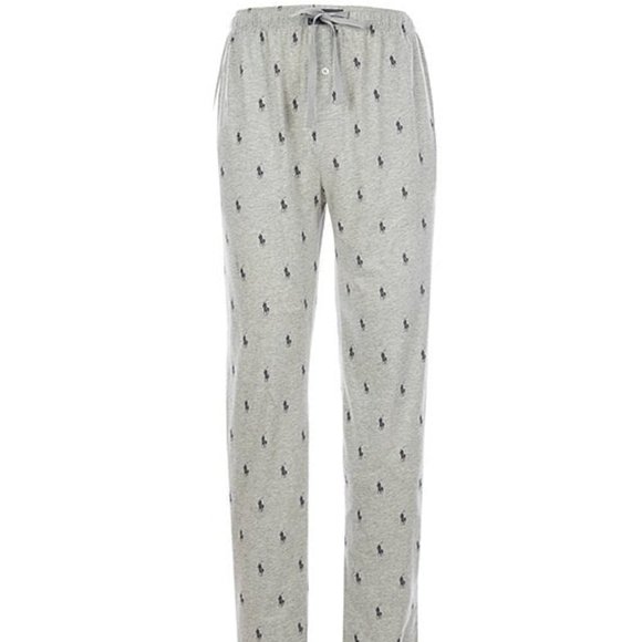 NWT POLO RALPH LAUREN MEN'S BIG & TALL COTTON PAJAMA LOUNGE PANTS GRAY NAVY BLUE - Picture 1 of 4